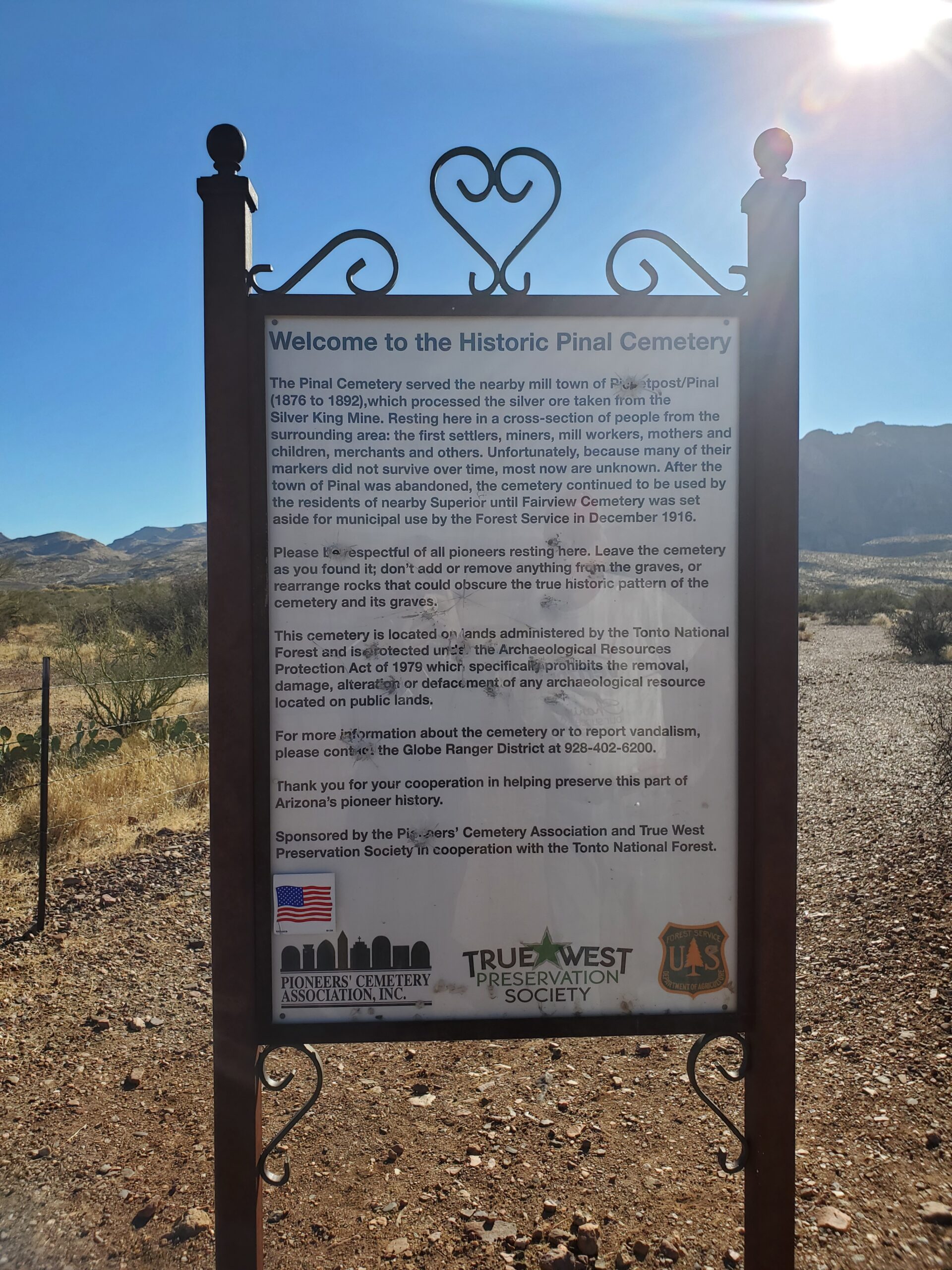 Informational Sign Near the Cemetery Entrance