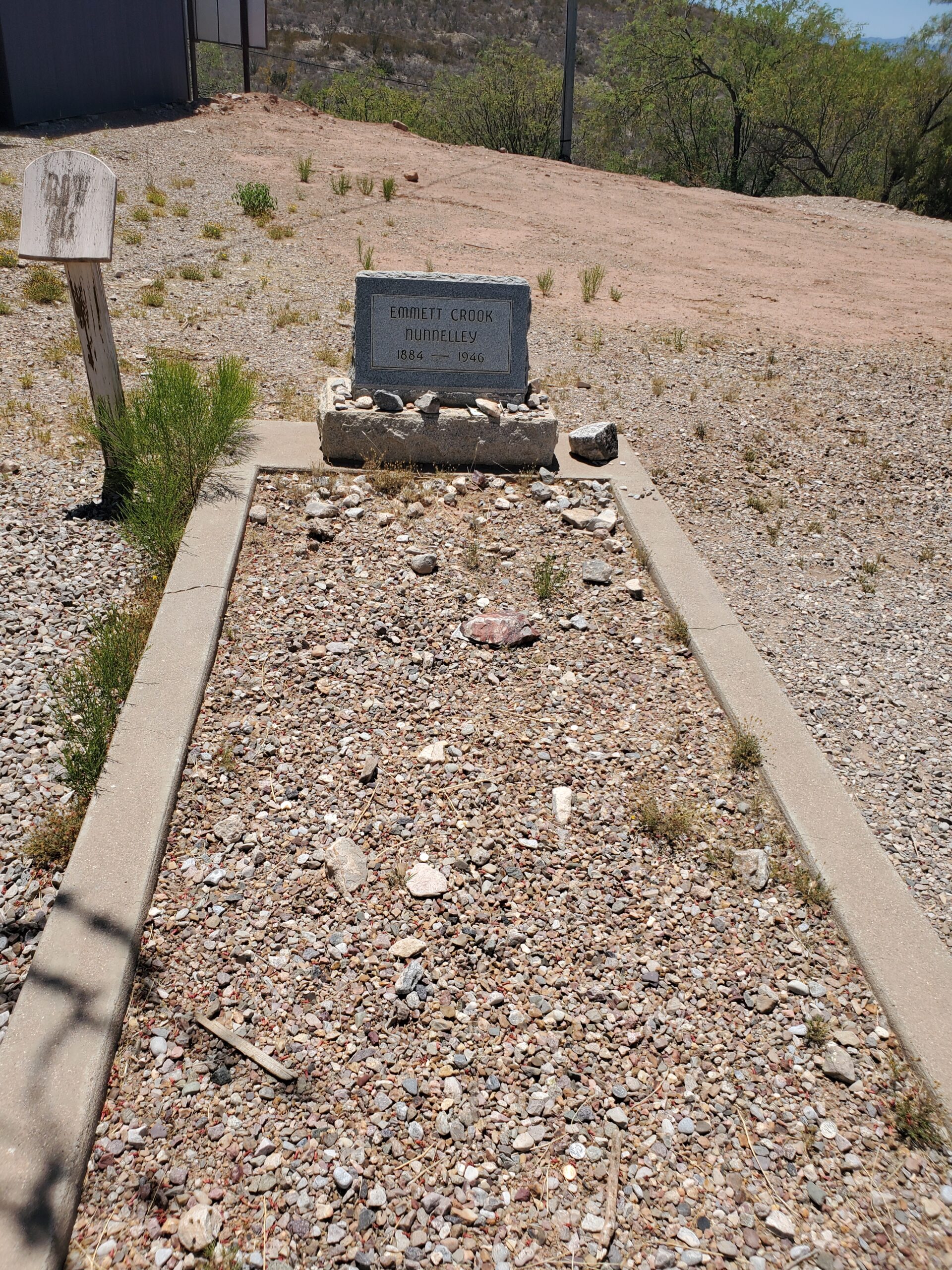 One of the more modern looking headstones