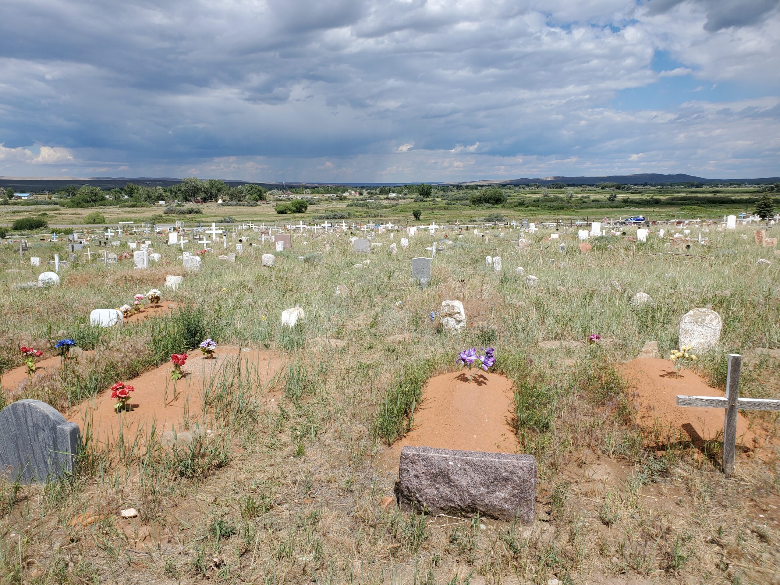 View of the cemetery from the top of the hill