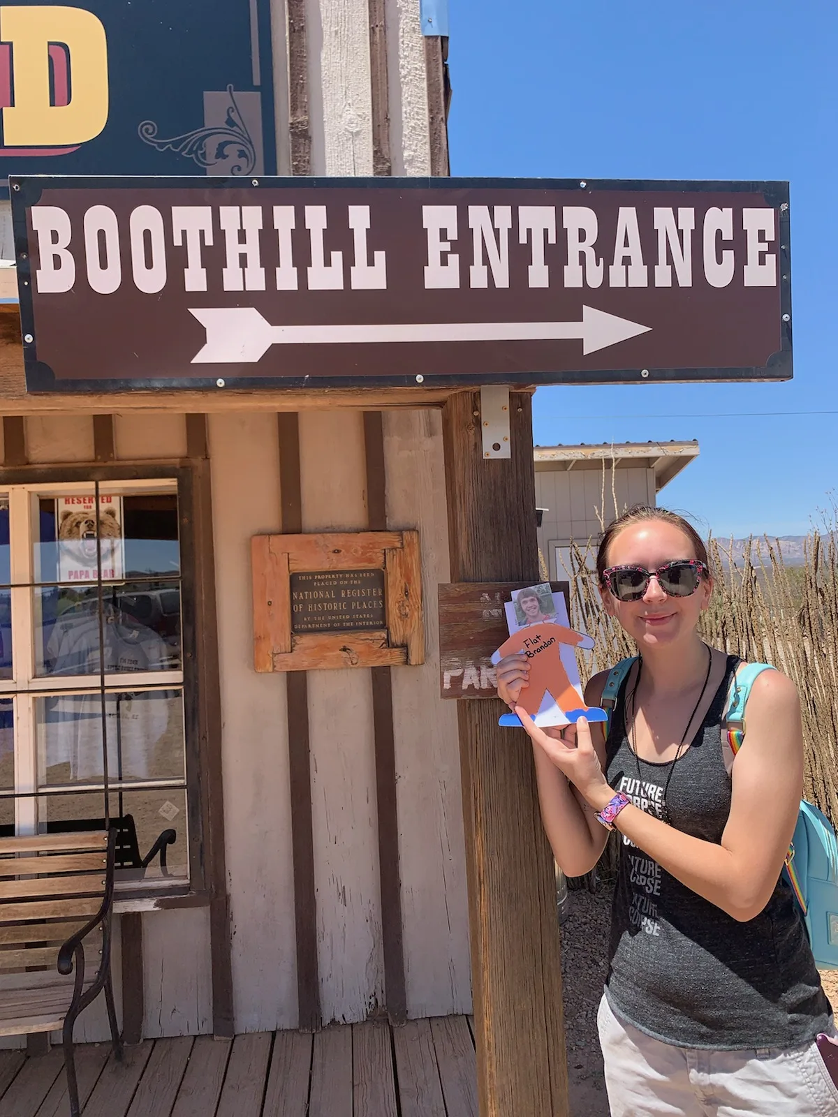 Flat Brandon and Zoe outside Boothill