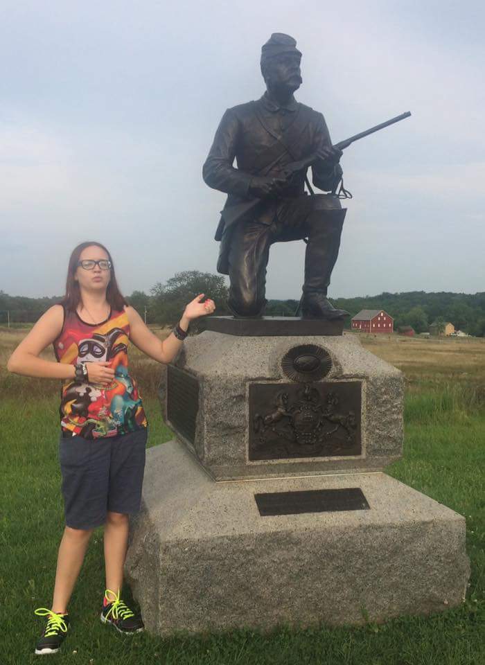 zoe goofing off, gettysburg